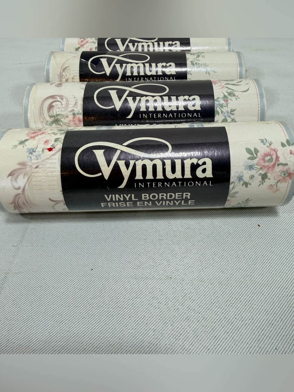 Vymura Wallpaper Border Textured Vinyl Romantic Petite Flowers Bonaparte 4 Rolls